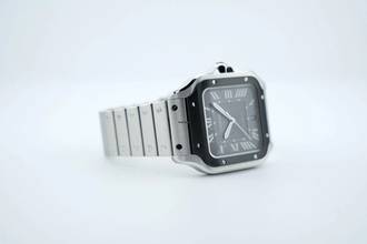 Thumbnail von Cartier Santos Large - Box+Papers - Cartier Warranty Until 2029 - Additional Rubber Strap WSSA0037 2021