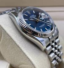 Thumbnail von Rolex Datejust 36 (Jubilee) Top Condition BLUE Dial ROULETTE DATE - FULL SET BOX&PAPERS
