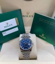 Thumbnail von Rolex Datejust 36 (Jubilee) Top Condition BLUE Dial ROULETTE DATE - FULL SET BOX&PAPERS