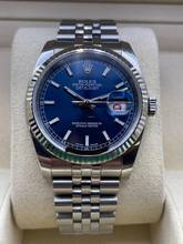 Thumbnail von Rolex Datejust 36 (Jubilee) Top Condition BLUE Dial ROULETTE DATE - FULL SET BOX&PAPERS