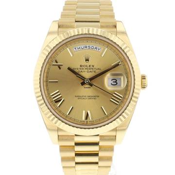  Rolex Day-Date 40 Yellow Gold Champagne Roman Dial 