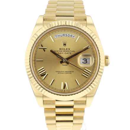  Rolex Day-Date 40 Yellow Gold Champagne Roman Dial 