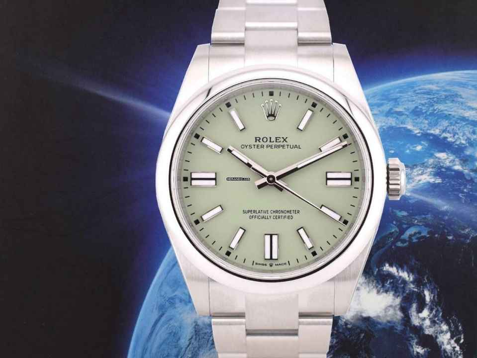  Rolex Oyster Perpetual 41mm Ref. 134300 Pistacchio Dial New 