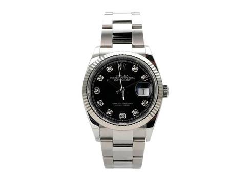  Rolex Datejust 36 Oystersteel Weißgold Ref. 126234 Schwarz Diamant 