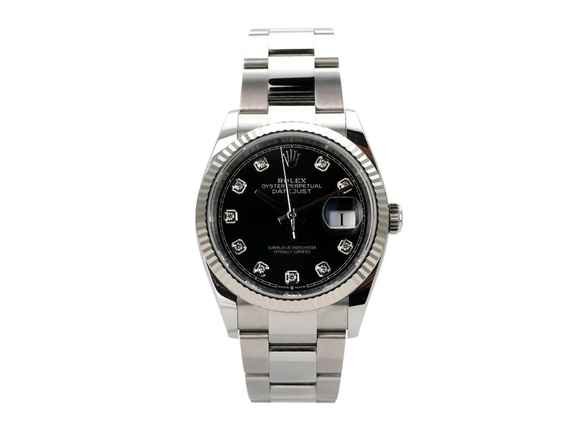  Rolex Datejust 36 Oystersteel Weißgold Ref. 126234 Schwarz Diamant 