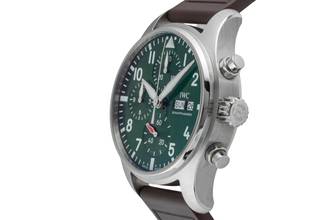 Thumbnail von IWC Fliegeruhr Chronograph Pilot Chronograph Green Stahl Automatik Ref. IW388103 B&P 2021