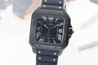 Thumbnail von Cartier Santos Black Edelstahl Automatik Herrenuhr Ref. WSSA0039 B&P 2020