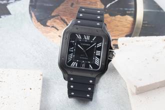 Thumbnail von Cartier Santos Black Edelstahl Automatik Herrenuhr Ref. WSSA0039 B&P 2020