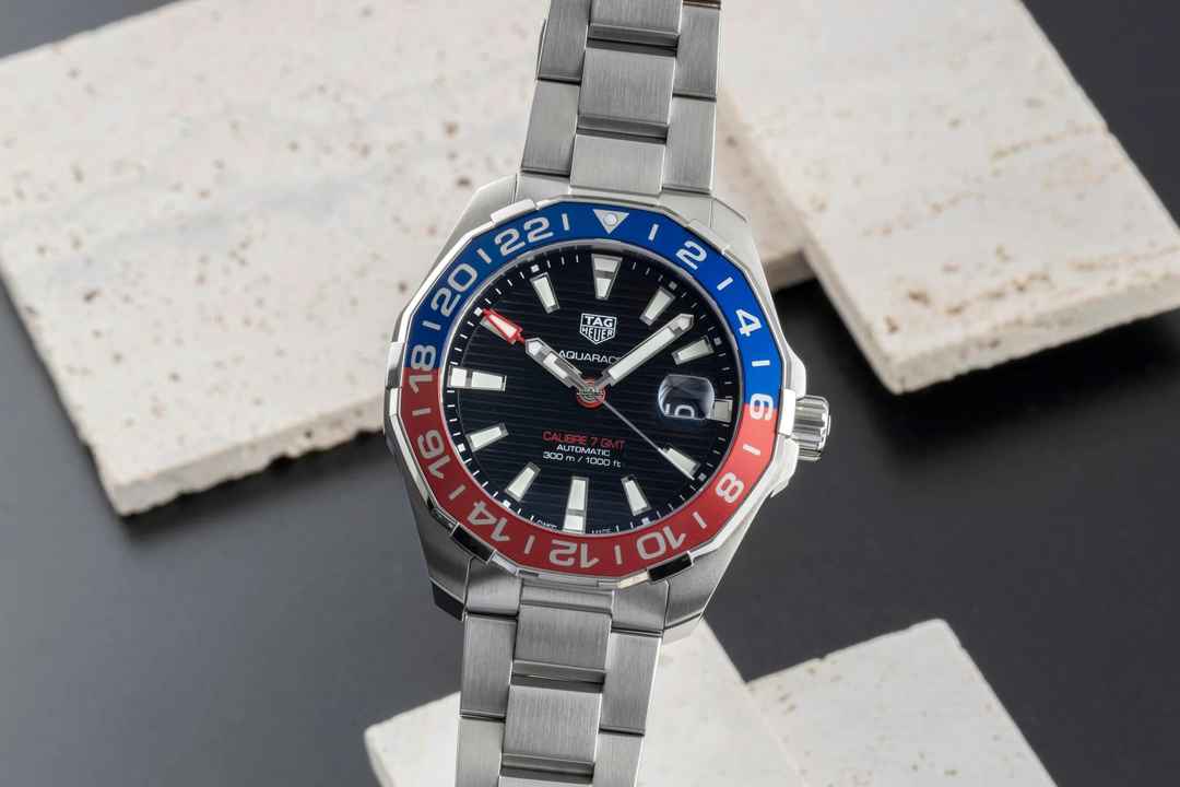  TAG Heuer Aquaracer 300M GMT Automatik Stahl Ref. WAY201F.BA0927 B&P 2019 