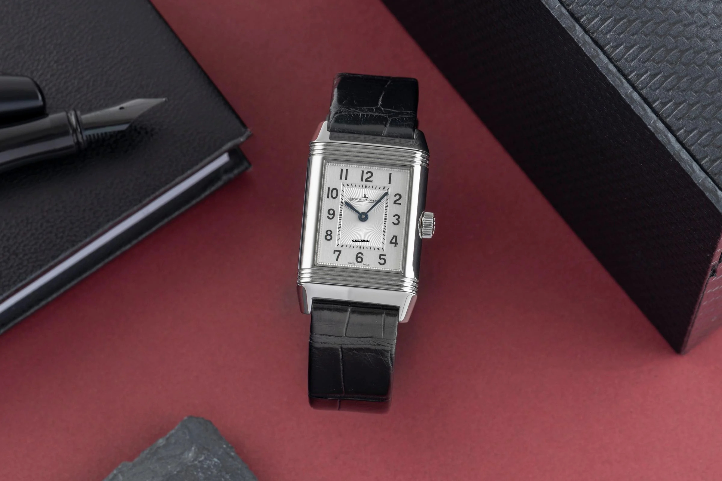Jaeger-LeCoultre Reverso Classic Small Duetto Stahl Diamanten Handaufzug Ref. Q2668430 211.8.44 B&P