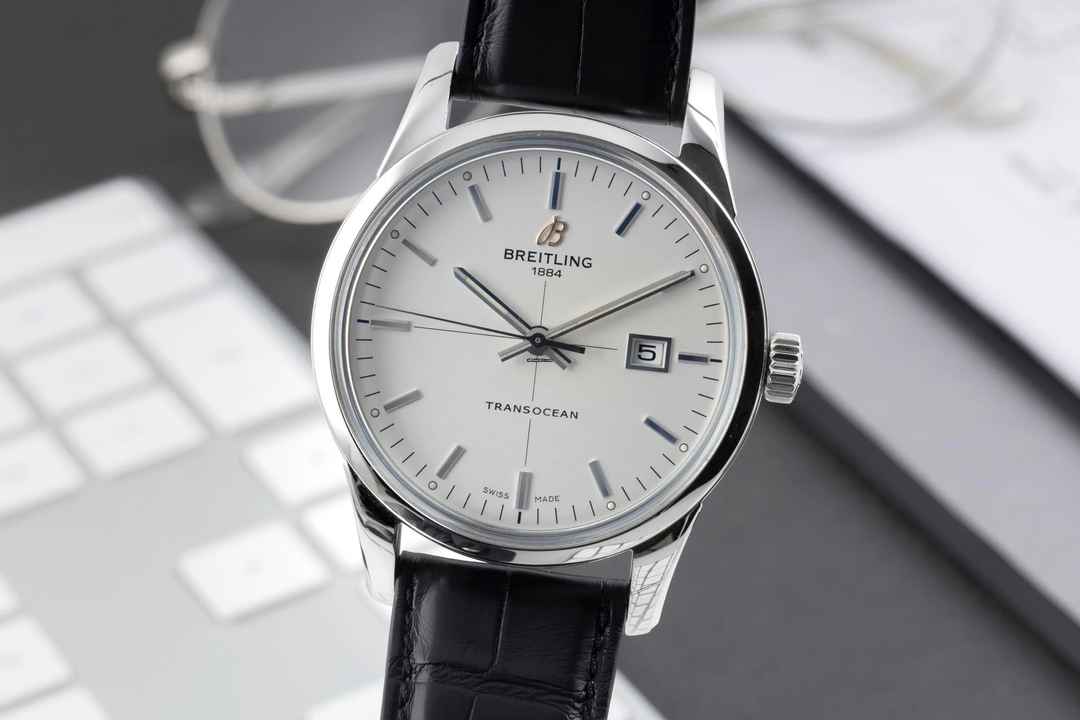  Breitling Transocean Edelstahl Automatik Herrenuhr Ref. A1036012/G721 B&P 2014 