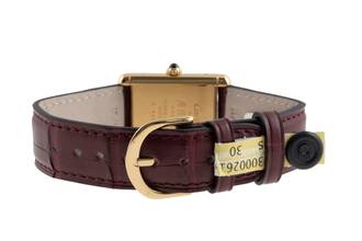 Thumbnail von Cartier Tank Vermeil LC GM Wood Spiderweb Dial Handaufzug Medium Size Ref. 6