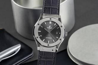 Thumbnail von Hublot Classic Fusion 45 Automatik Herren Titan Ref. 511.NX.1171.LR Papers 2016
