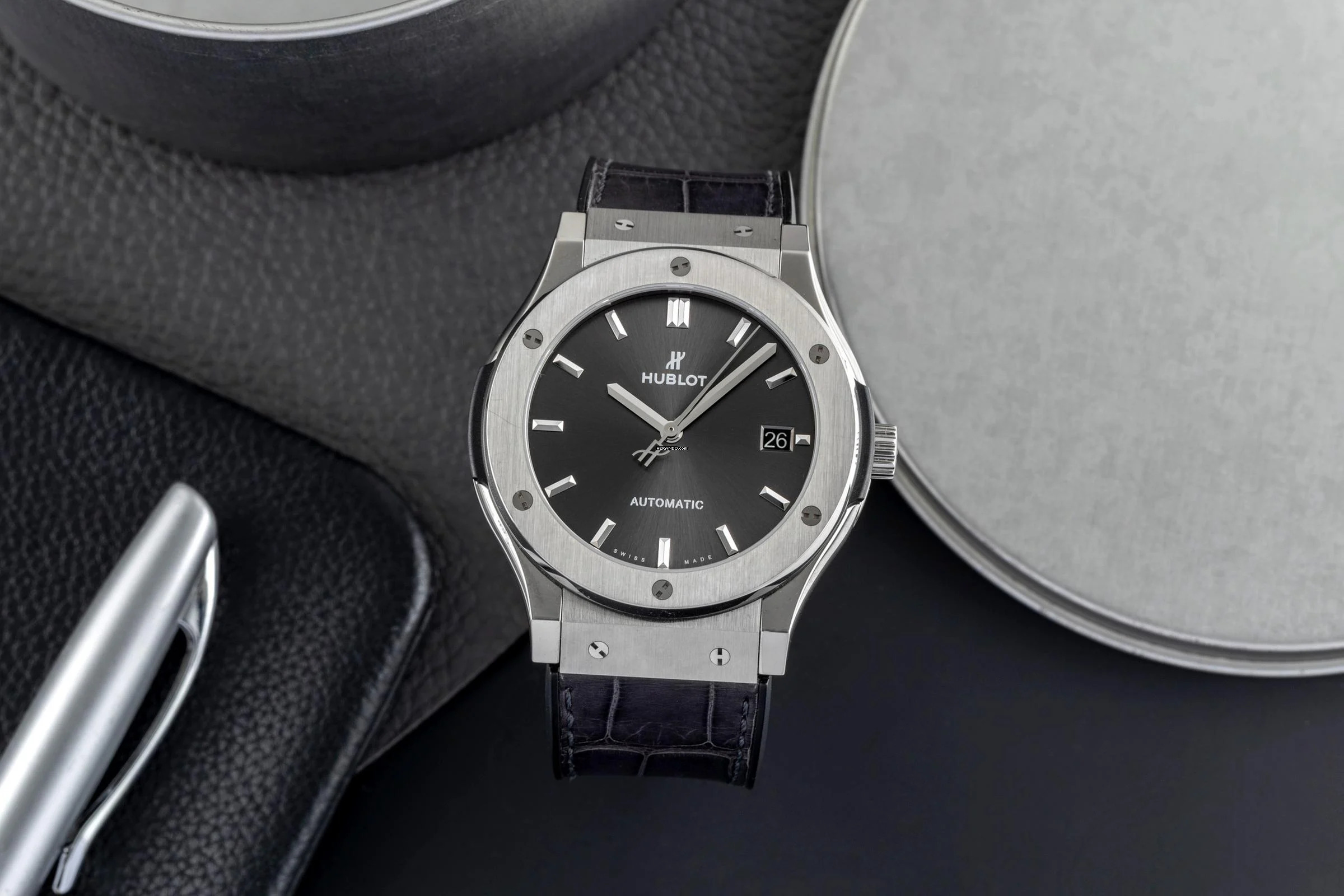 Thumbnail von Hublot Classic Fusion 45 Automatik Herren Titan Ref. 511.NX.1171.LR Papers 2016