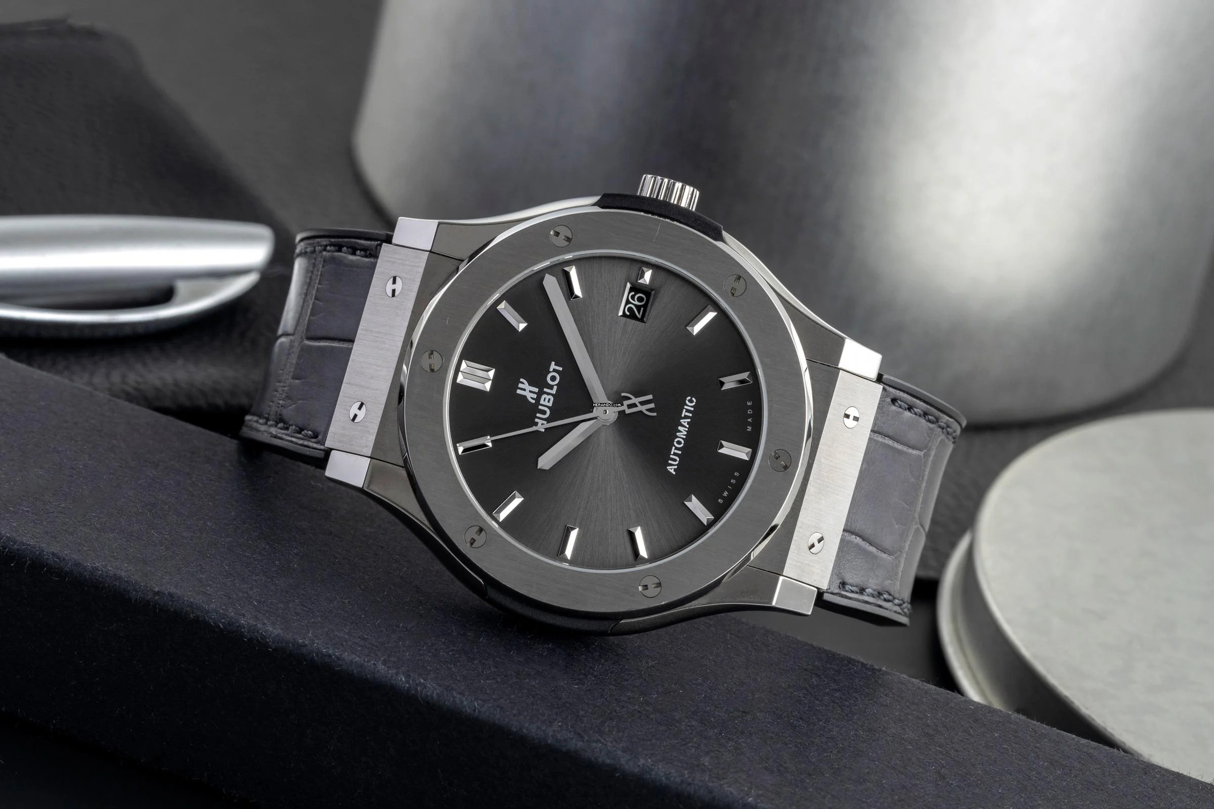 Thumbnail von Hublot Classic Fusion 45 Automatik Herren Titan Ref. 511.NX.1171.LR Papers 2016