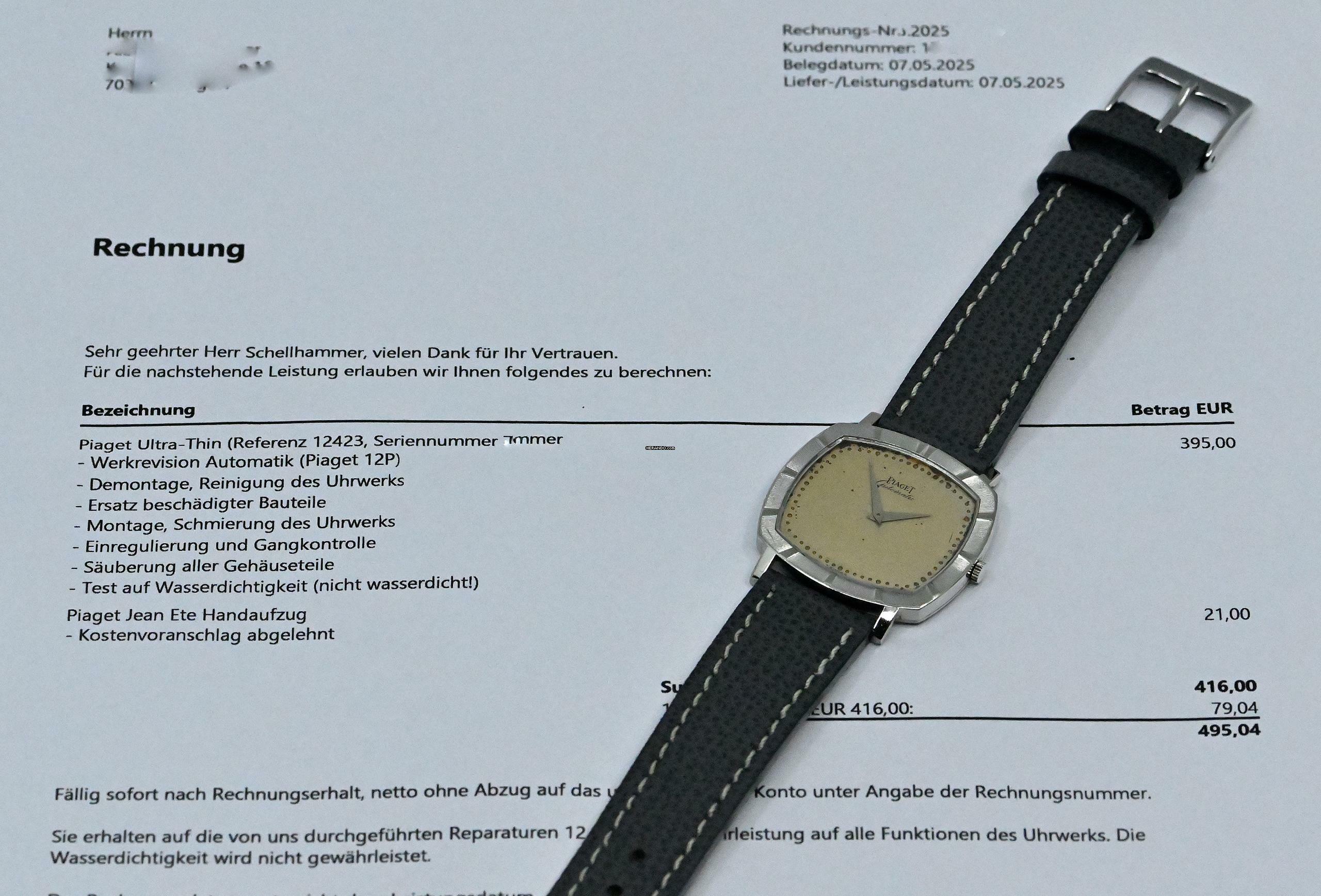 Thumbnail von Piaget rare TV Screen Dress Watch | 12423 | Automatic Cal. 12P | white gold