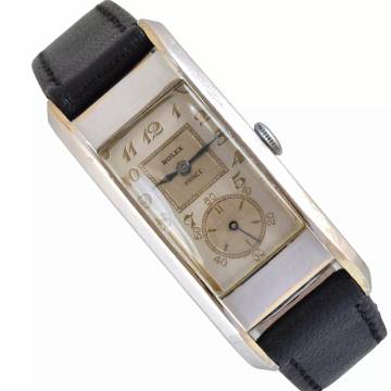  Rolex Prince Observatory Art Decò style Breguet indexes 10K Gold filled 