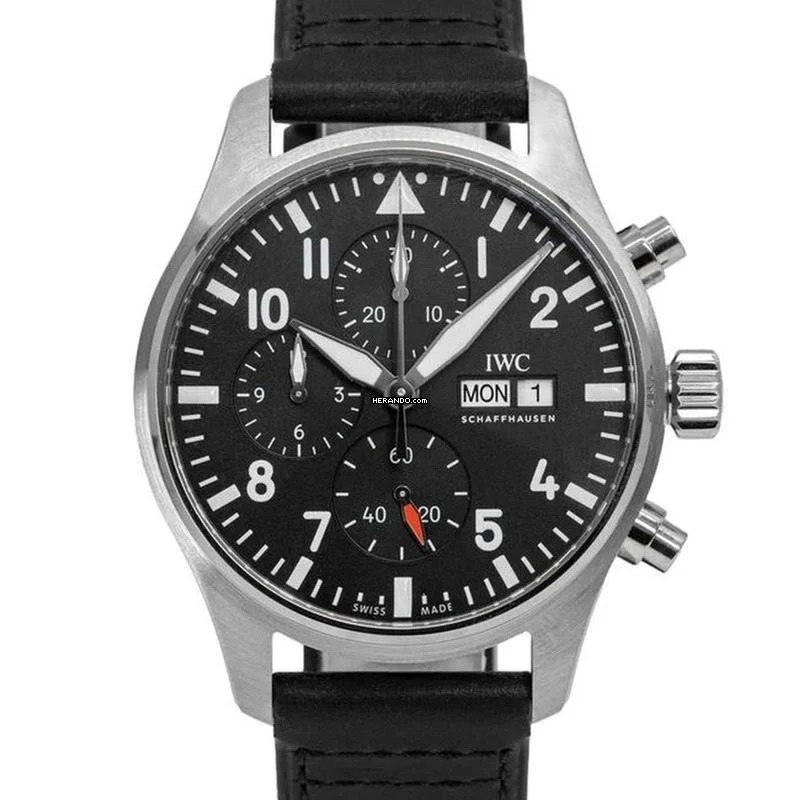  IWC Fliegeruhr Chronograph Pilot\\'s Watch Chronograph Stainless Steel - 24 Months Warranty IW3780 