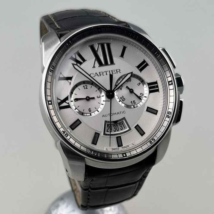  Cartier Calibre de Cartier Chronograph W7100046 Stahlgehäuse Lederband mit Faltschließe Full Set 