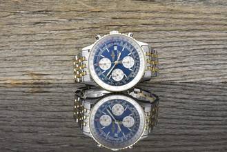 Thumbnail von Breitling Old Navitimer D13022 Blue Dial Stahl Gold very Nice Vintage B&P 1995