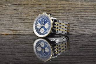Thumbnail von Breitling Old Navitimer D13022 Blue Dial Stahl Gold very Nice Vintage B&P 1995