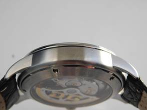 Thumbnail von Glashütte Original Senator Navigator Chronograph mit seltenem silbernen Zifferblatt Top Zustand Krokoband und Faltschließe