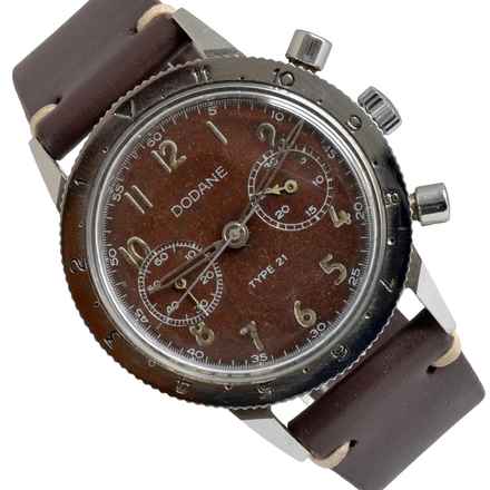  Dodane Type 21 chronograph Flyback French Armée de l'Air brown dial 1969 