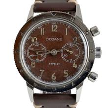 Thumbnail von Dodane Type 21 chronograph Flyback French Armée de l'Air brown dial 1969