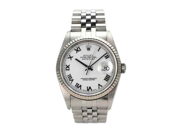  Rolex Datejust 36 Ref. 16234 Weiß Römisch Jubile-Band 