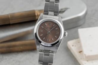 Thumbnail von Rolex Oyster Perpetual Salmon Dial Edelstahl Automatik Damen Ref. 76080 B&P