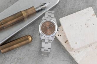 Thumbnail von Rolex Oyster Perpetual Salmon Dial Edelstahl Automatik Damen Ref. 76080 B&P