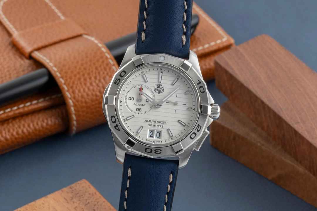  TAG Heuer Aquaracer 300M Grande Date Alarm 300m Stahl Ref. WAP111Y Box 