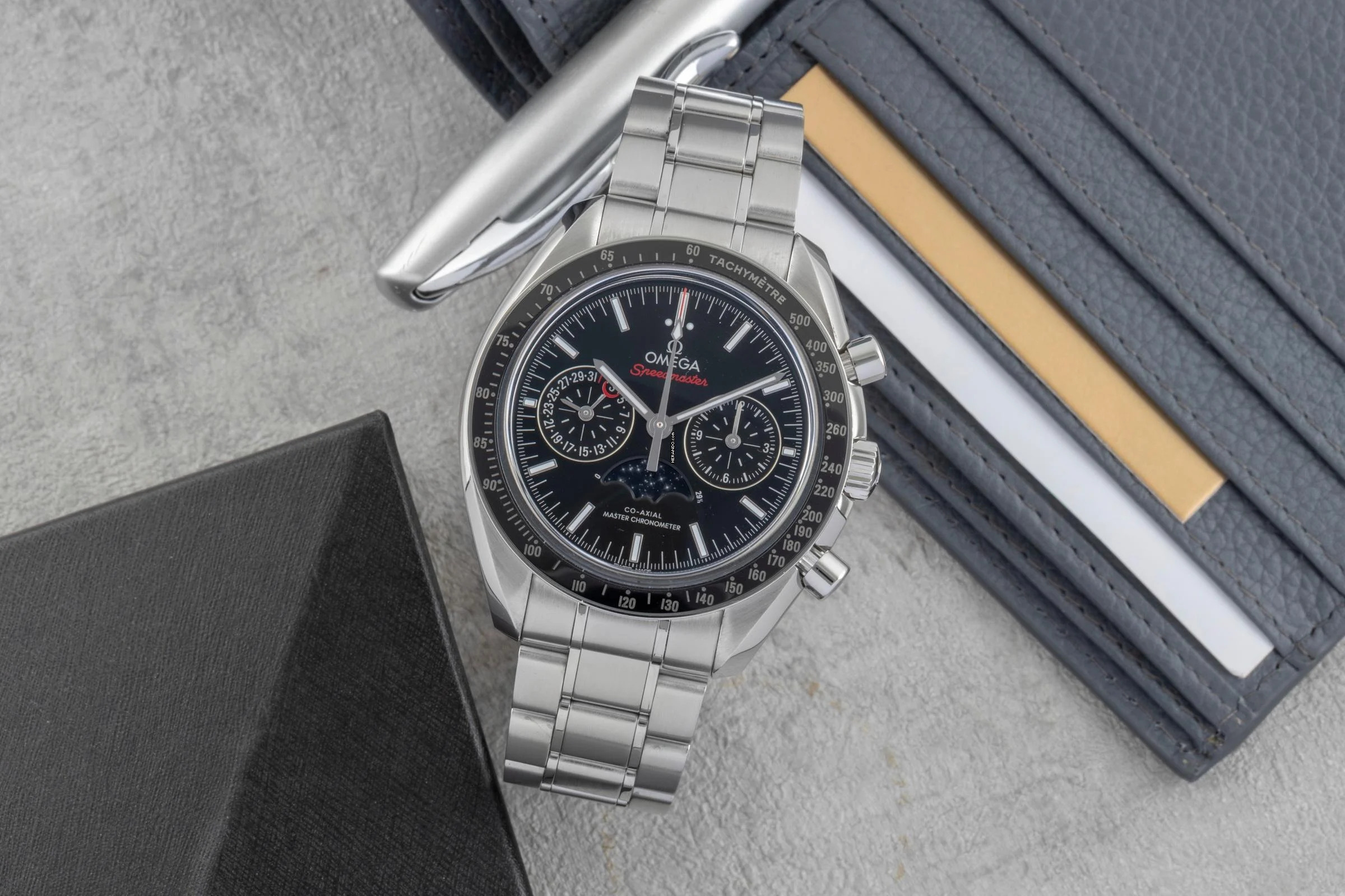 Thumbnail von Omega Speedmaster Moonphase Chronograph Stahl Automatik Ref. 304.30.44.52.01.001 B&P 2021