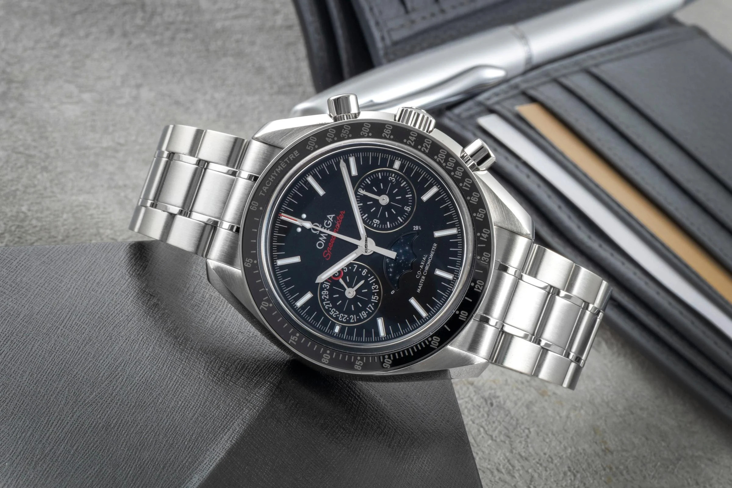 Thumbnail von Omega Speedmaster Moonphase Chronograph Stahl Automatik Ref. 304.30.44.52.01.001 B&P 2021