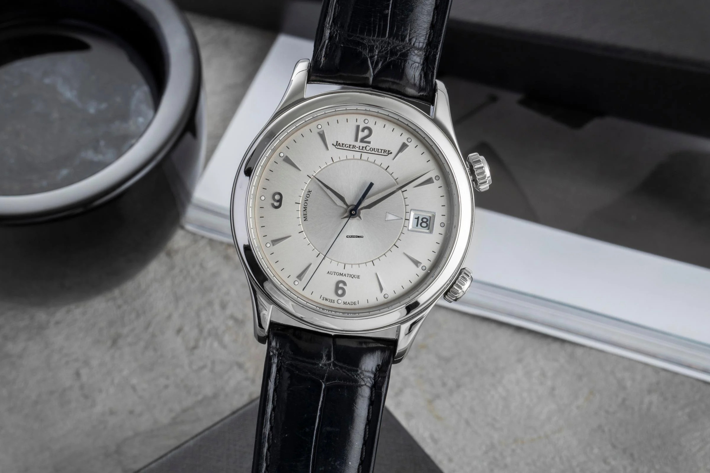 Jaeger-LeCoultre Memovox Stahl Automatik Herrenuhr Ref. Q1418430 174.8.96