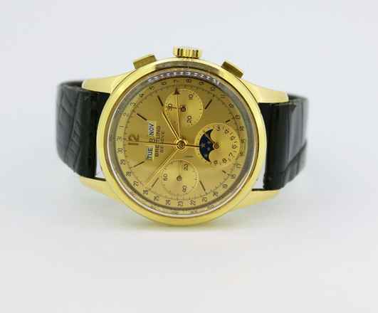  Breitling Triple calendar moonphase 18Karat Gold Rare vintage watch 