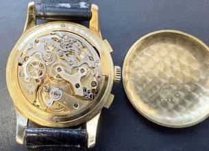 Thumbnail von Breitling Triple calendar moonphase 18Karat Gold Rare vintage watch