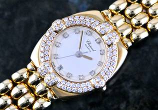 Thumbnail von Chopard Gstaad 5229 - 32/5120/11 | Diamond bezel | orig. gold bracelet