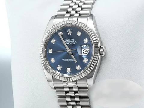  Rolex Datejust 36 36mm 116234 2018 Stahl Weissgold 750 Diamanten Automatik Stainless Steel 18kt White Gold Jubilé-band Chronometer Blue Dial 