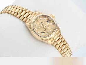 Thumbnail von Rolex Lady-Datejust Gelbgold 750 Diamanten 1996 Automatik Gold Damen