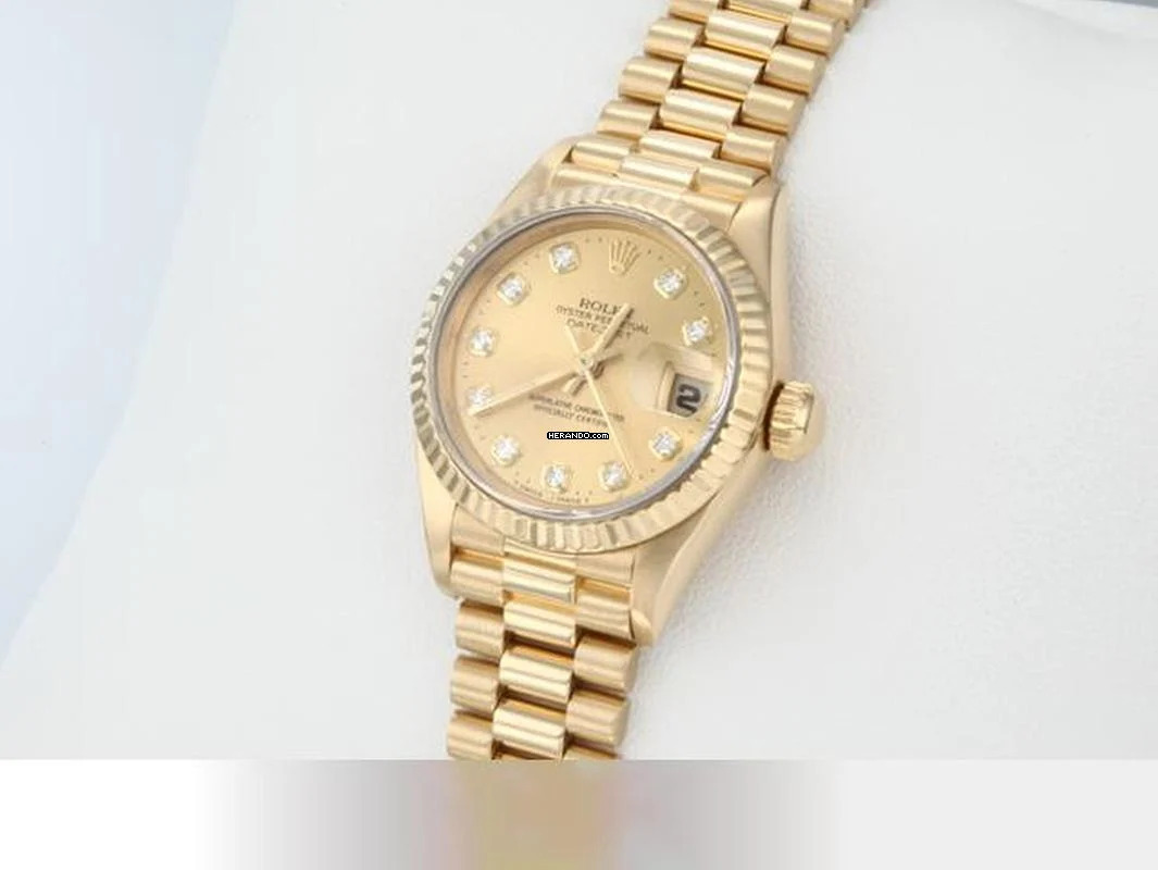 Rolex Lady-Datejust Gelbgold 750 Diamanten 1996 Automatik Gold Damen