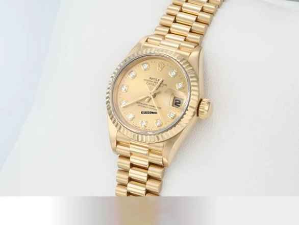  Rolex Lady-Datejust Gelbgold 750 Diamanten 1996 Automatik Gold Damen 