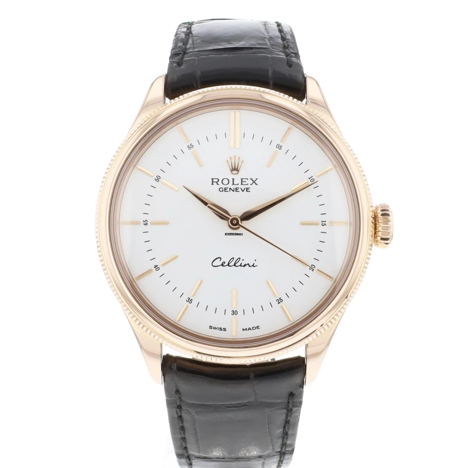 Rolex Cellini Time 39 Rose Gold White Dial