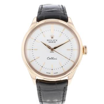  Rolex Cellini Time 39 Rose Gold White Dial 