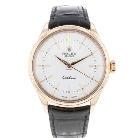  Rolex Cellini Time 39 Rose Gold White Dial 