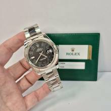 Thumbnail von Rolex Datejust II 41mm Ouro Branco & Aço Black Roman Dial Automático Completo