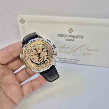  Patek Philippe World Time Chronograph Flyback Salmon Dial 41mm Automático Completo 