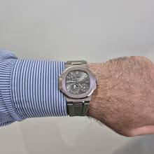Thumbnail von Patek Philippe Nautilus Moonphase Power Reserve Ouro Branco 40mm Automático Completo