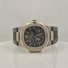 Thumbnail von Patek Philippe Nautilus Moonphase Power Reserve Ouro Branco 40mm Automático Completo