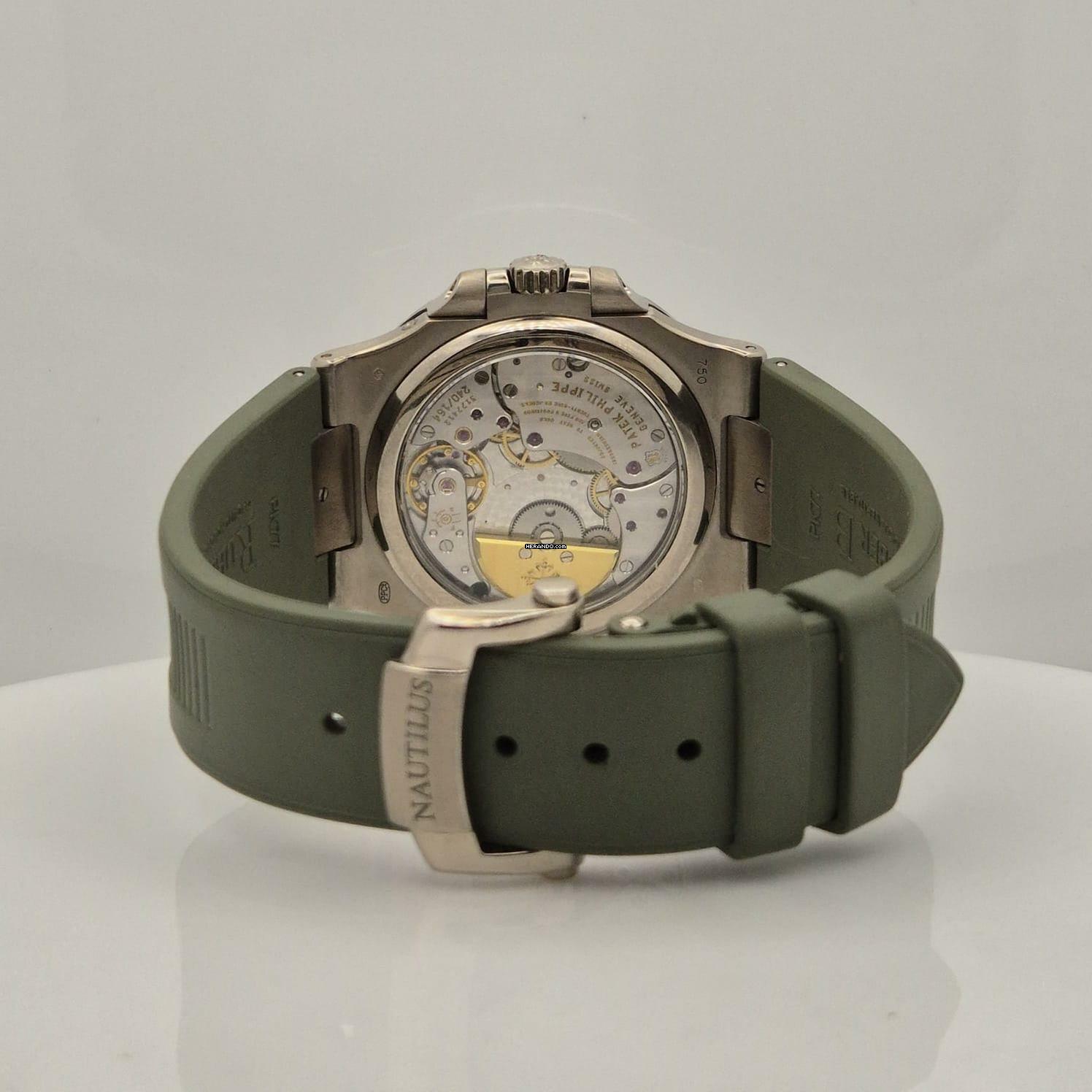 Thumbnail von Patek Philippe Nautilus Moonphase Power Reserve Ouro Branco 40mm Automático Completo